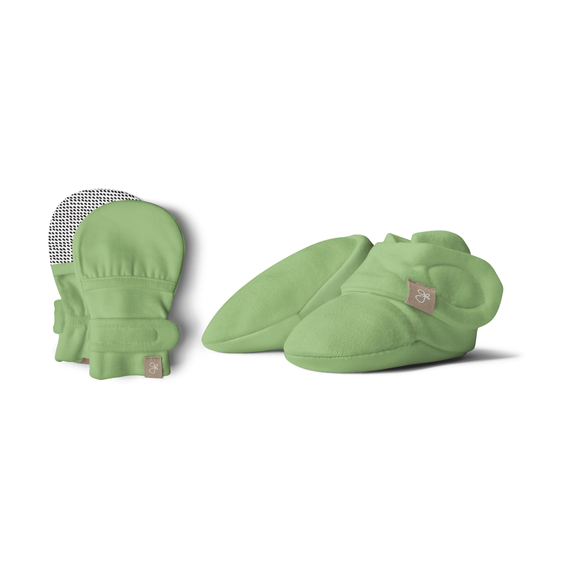 Goumi Kids Stay on Baby Mitts + Boots Bundle - Matcha, 0-3 M.