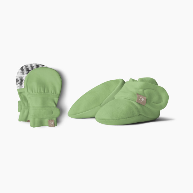 Goumi Kids Stay on Baby Mitts + Boots Bundle - Matcha, 0-3 Months.