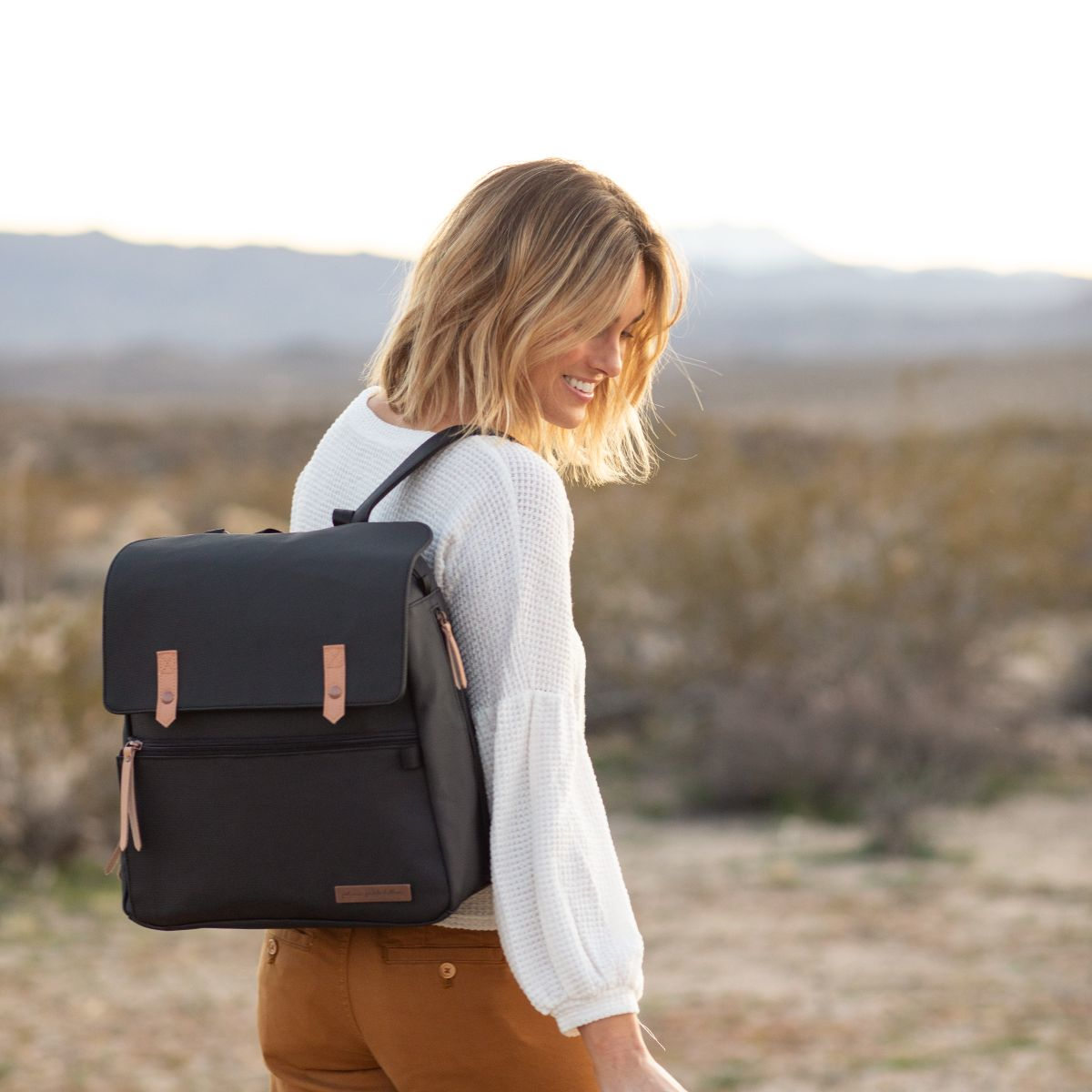 Petunia Pickle Bottom Meta Backpack - Black Matte Canvas.
