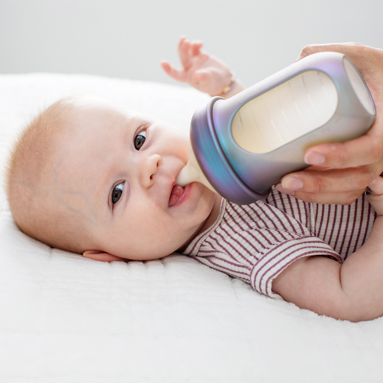 Boon NURSH Silicone Pouch Bottles - Metallic Multi Color, 8 Oz.