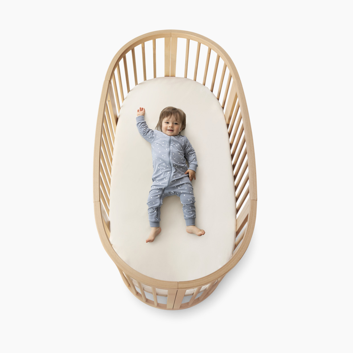 Stokke Sleepi3-in-1 Convertible Crib with Mattresses and Extension Kit - Natural/White.