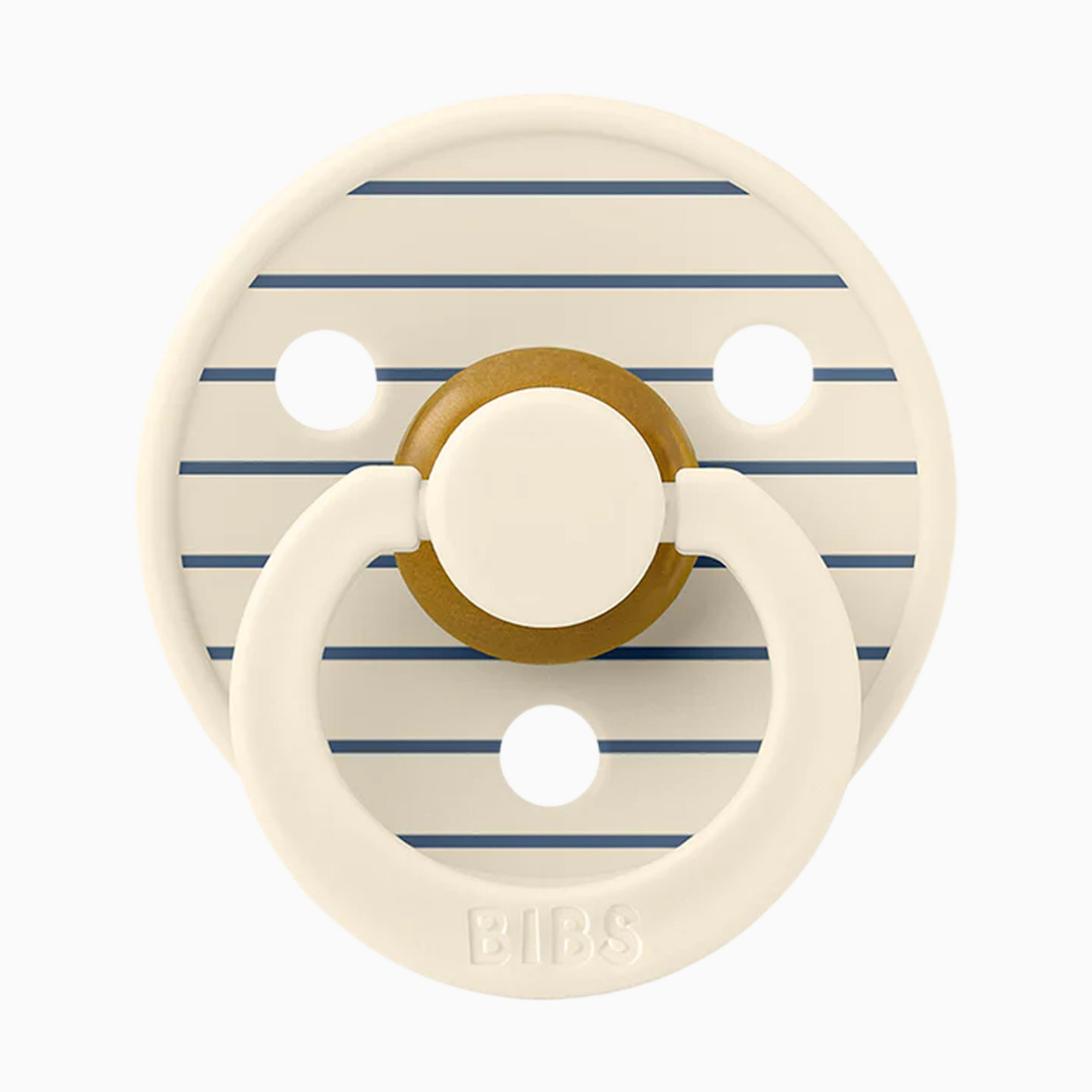 BIBS Studio Pin Colour Natural Rubber Pacificier (2-pack) - Ivory Steel Blue, Size 1.