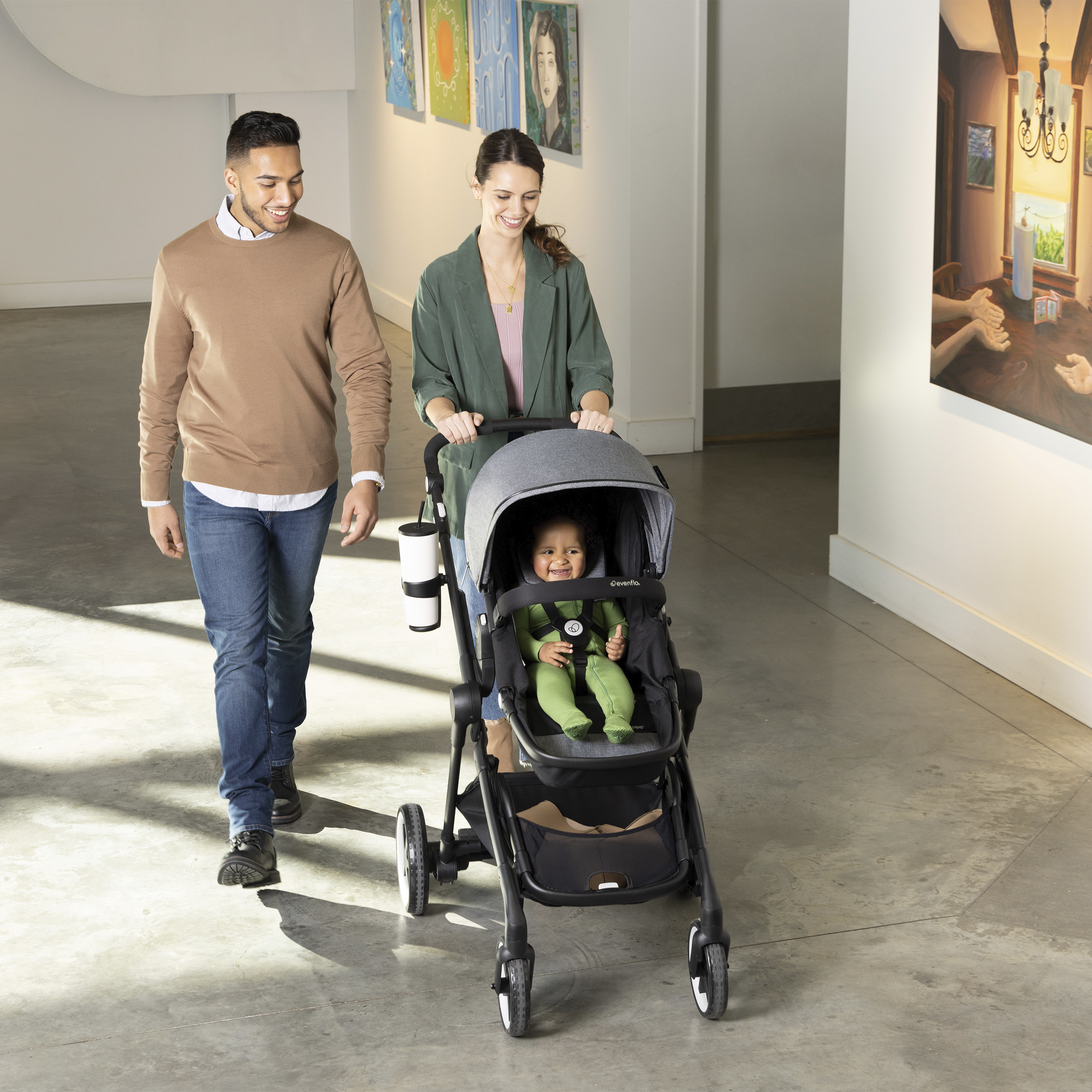 Evenflo Gold Pivot Xpand Travel System Moonstone Gray Babylist Shop