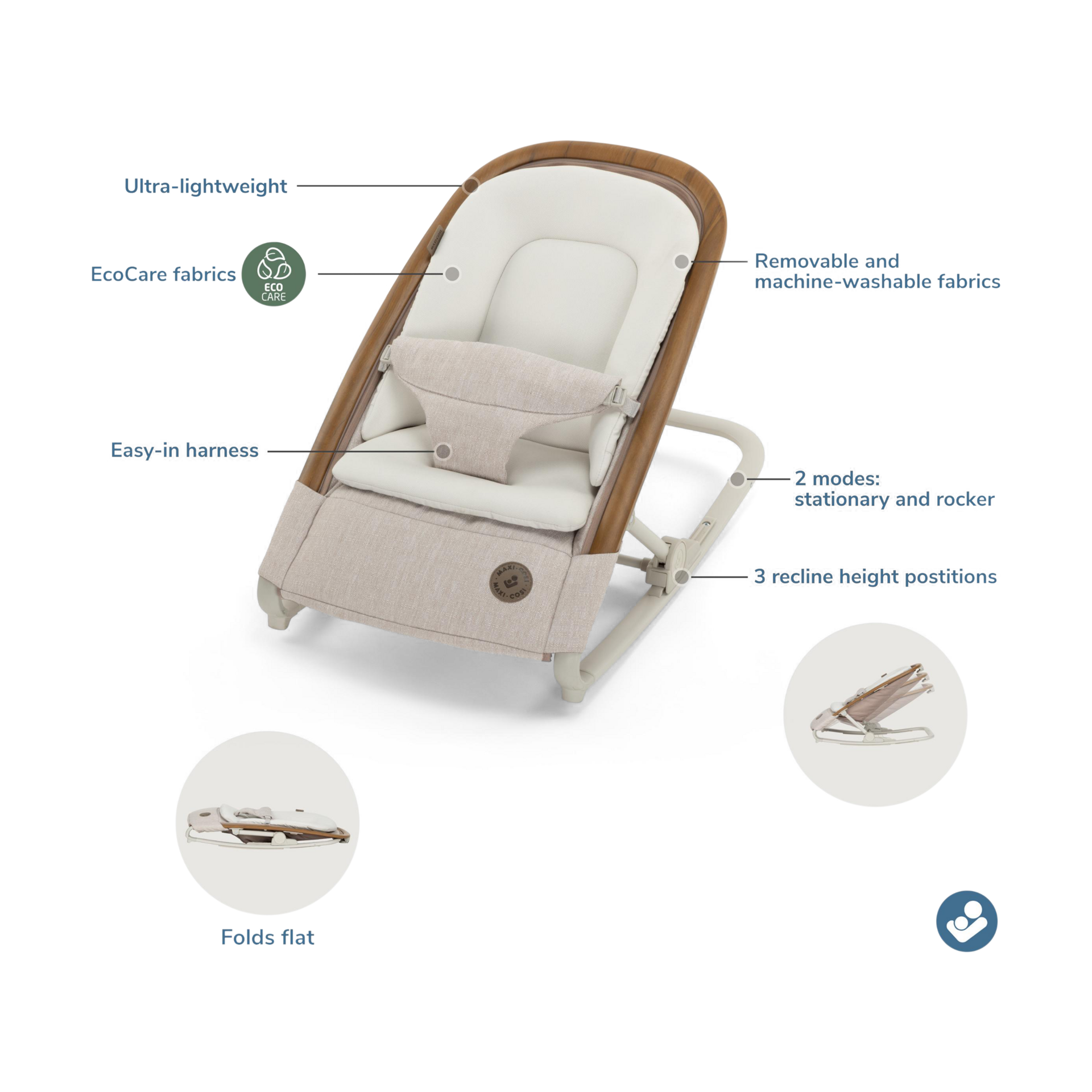 Maxi-Cosi Kori 2-in-1 Rocker - Classic Latte.