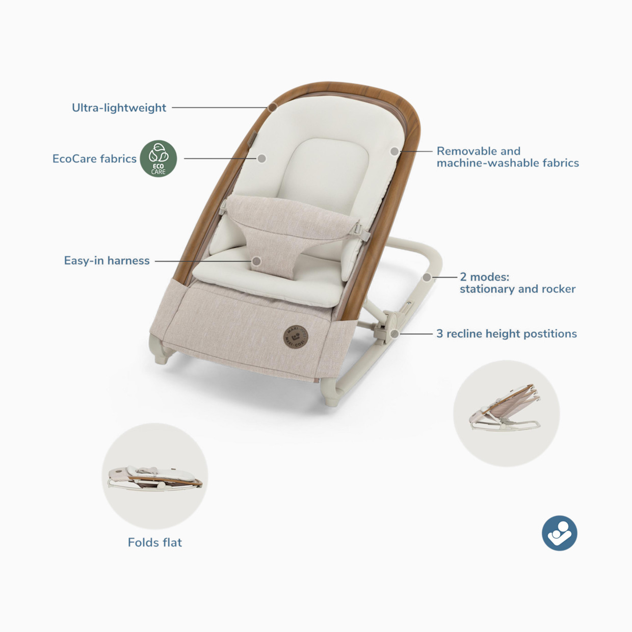 Maxi-Cosi Kori 2-in-1 Rocker - Classic Latte.
