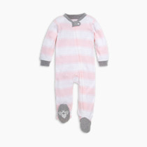Burt's Bees Baby Baby Girls' 100% Organic Cotton Zip Front One-Piece Sleep & Play Loose Fit Pajamas