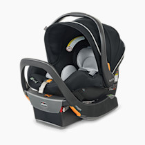 Chicco KeyFit 35 Zip ClearTex Infant Car Seat and Base, Rear-Facing Seat for Infants 4-35 lbs., Zip-Open Privacy Shield, Compatible with Chicco Strollers | Obsidian/Black