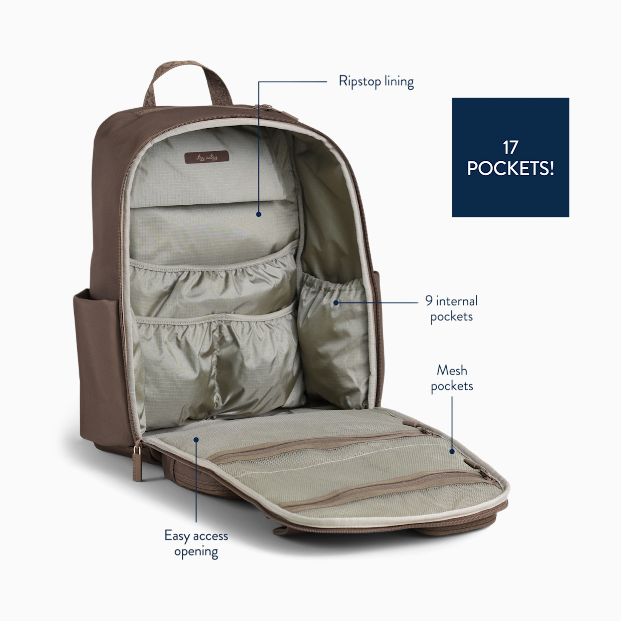 Itzy Ritzy Belong Utility Backpack Diaper Bag - Mocha.