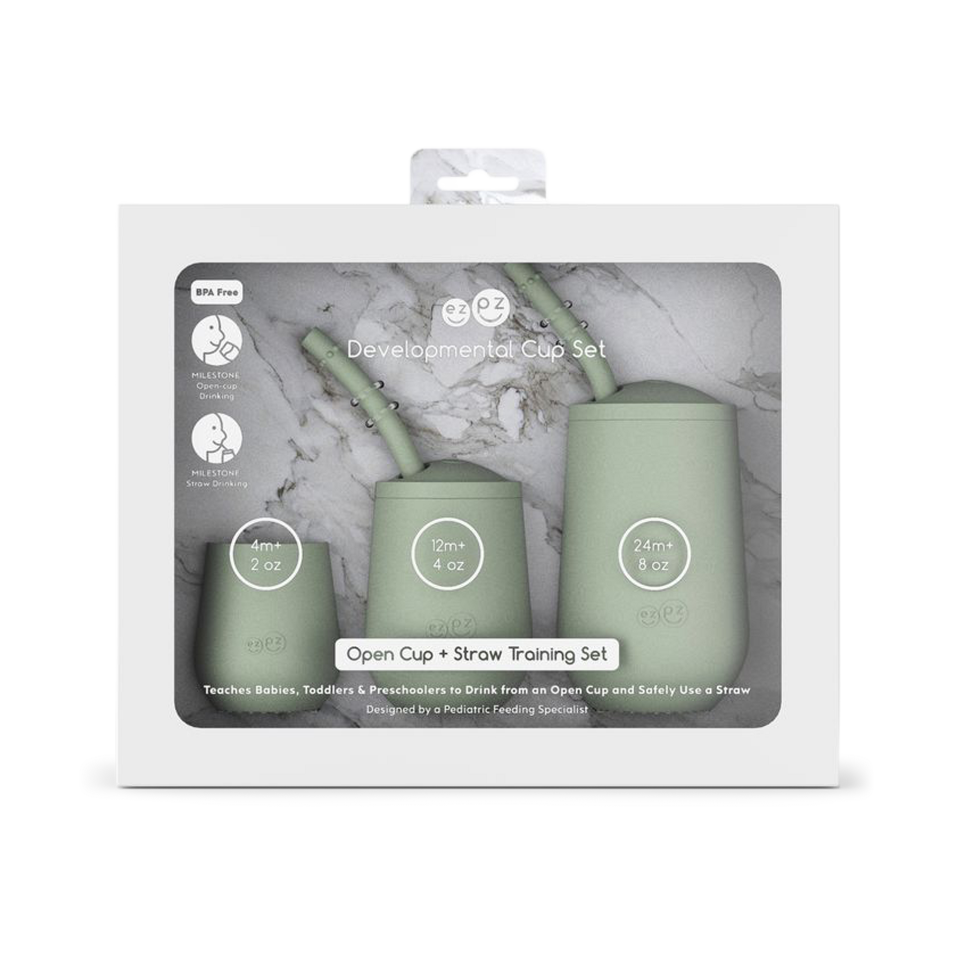 ezpz Developmental Cup Set - Sage.