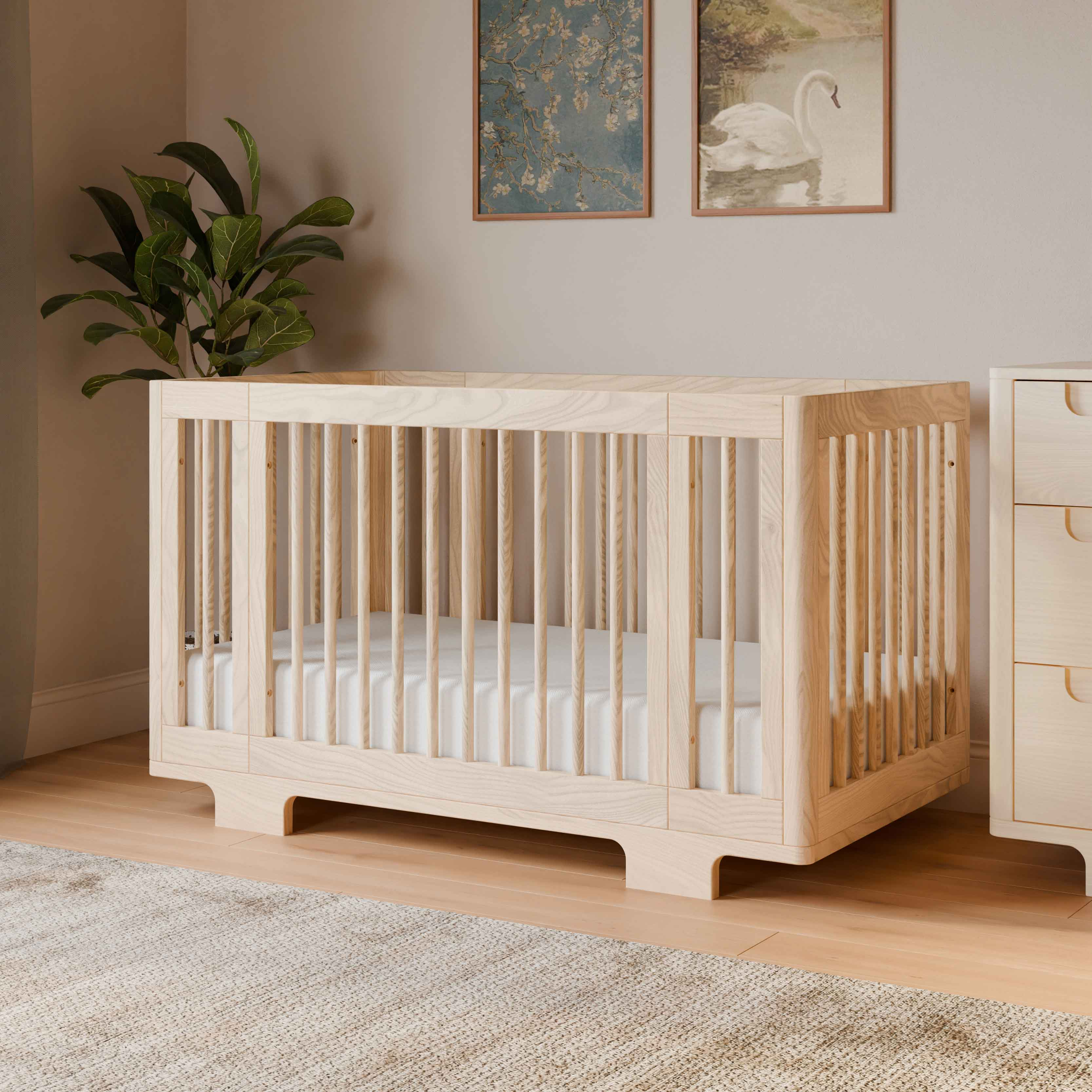 babyletto Yuzu 8-in-1 Convertible Crib with All-Stages Conversion Kits - Washed Natural.