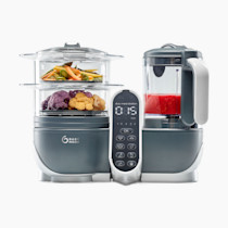 Babymoov Duo Meal Station Grey: Multi-Speed Baby Food Maker Steamer and Puree Blender, Baby Food Processor that warms & defrosts (Nutritionist Approved)
