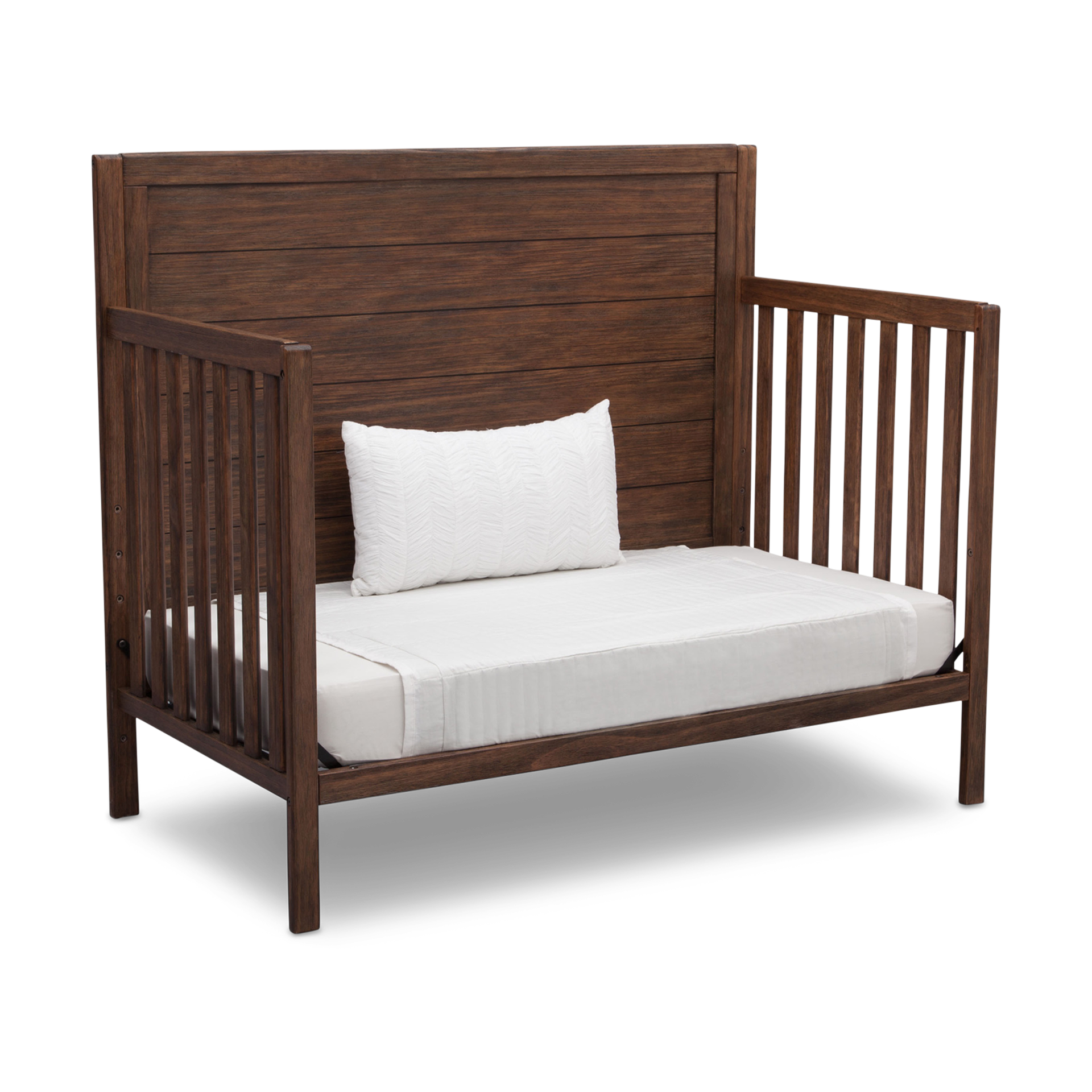 delta cambridge convertible crib in rustic grey