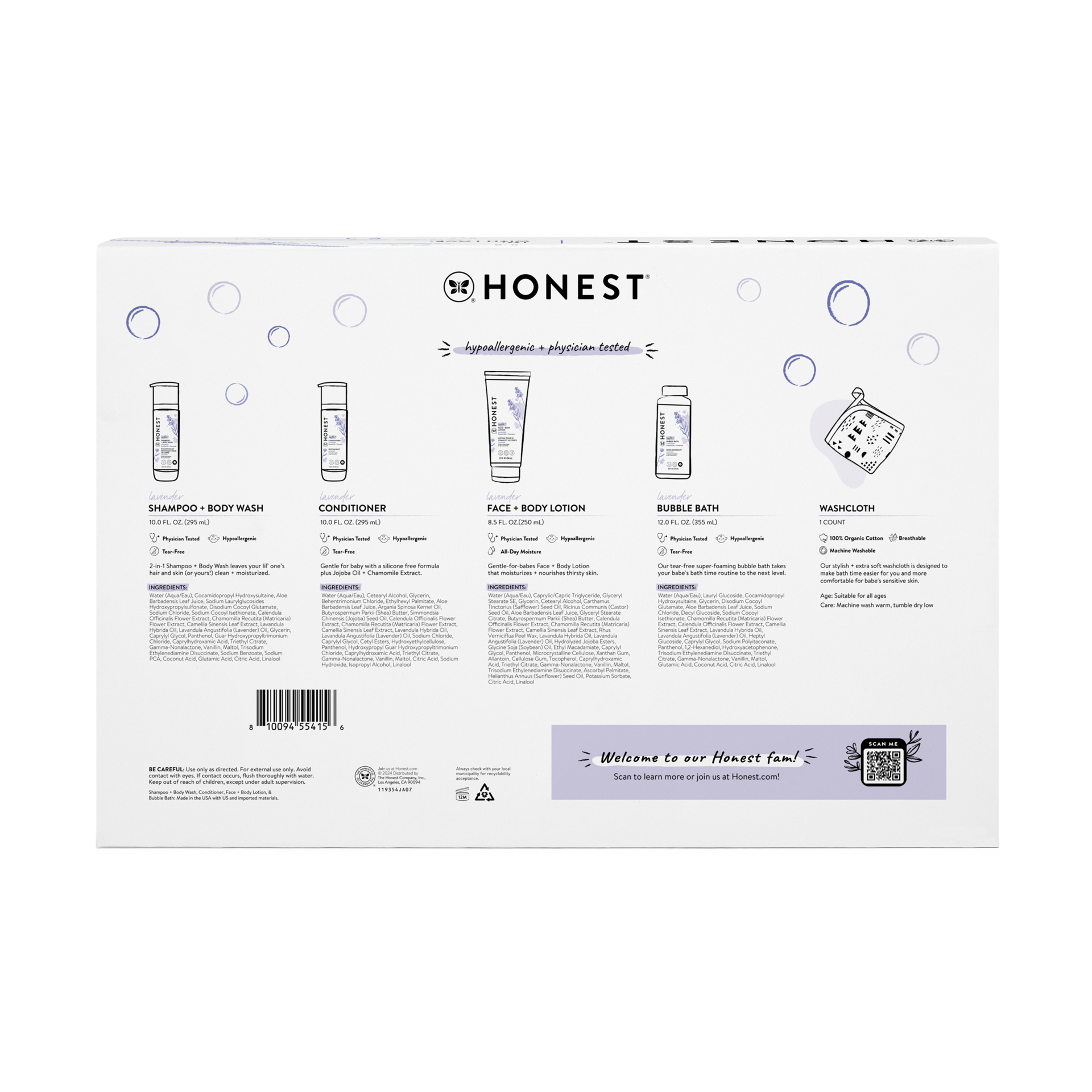 The Honest Company Bath Gift Set - Calm (Lavender).