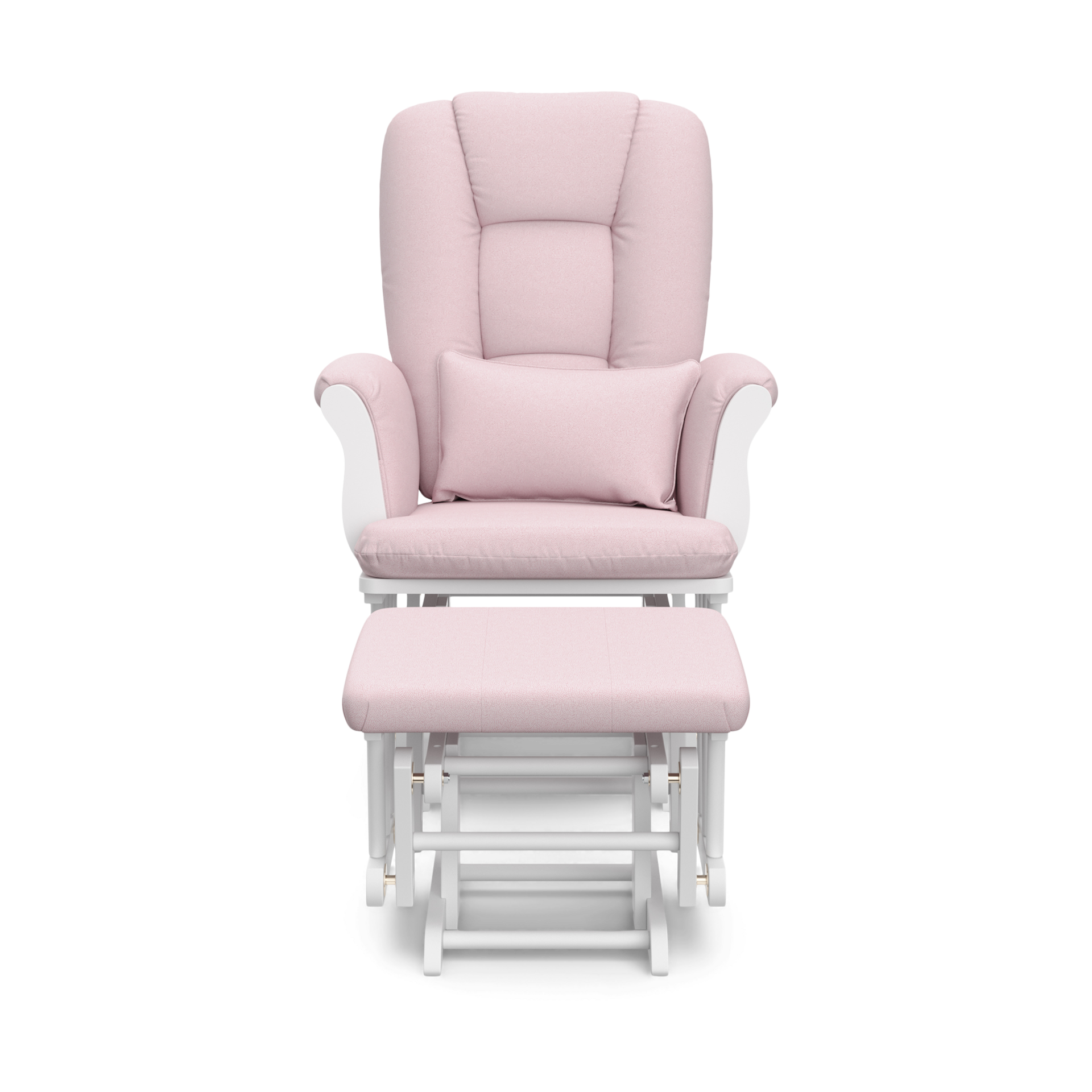 Storkcraft Tuscany Glider and Ottoman - White/Pink Swirl.