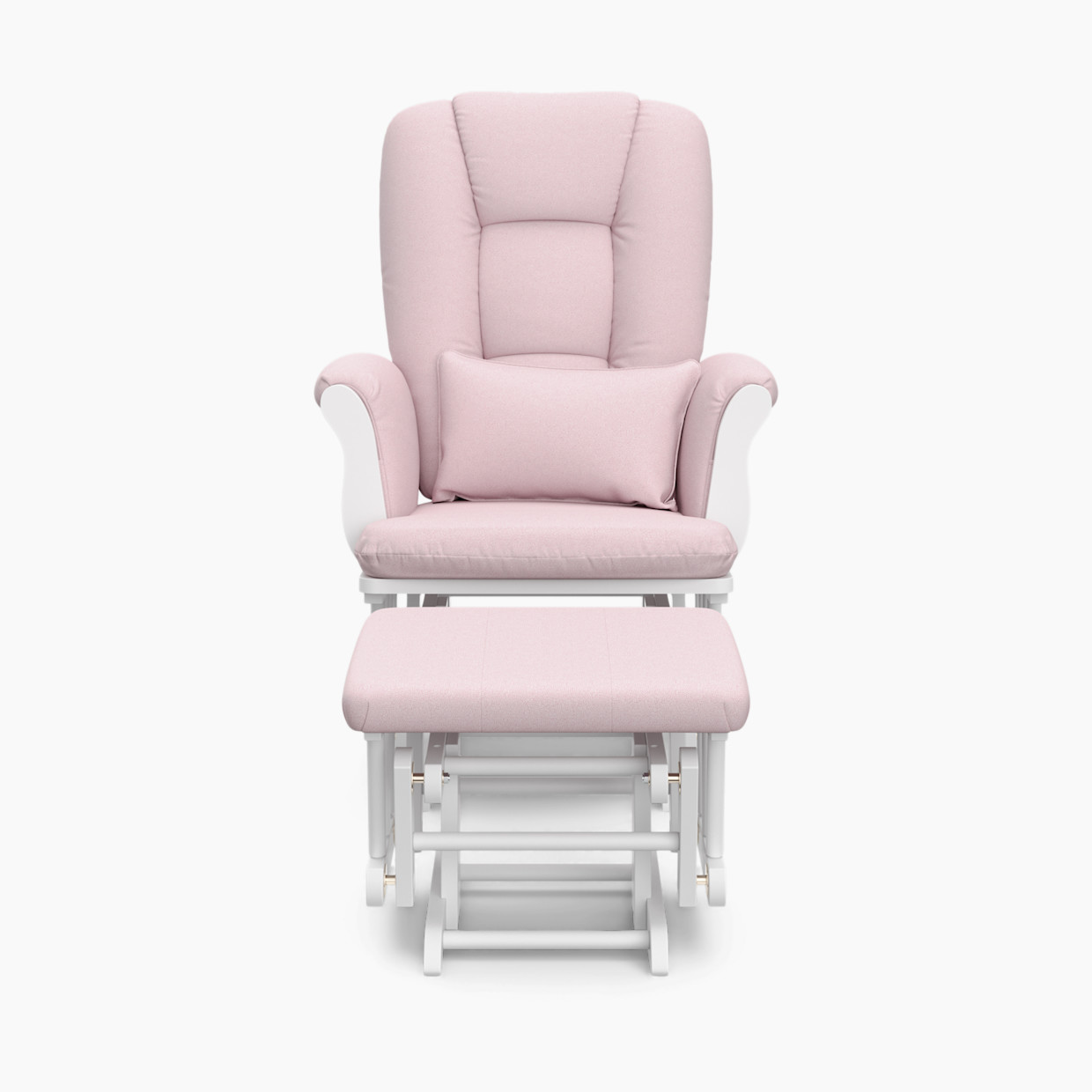 Storkcraft Tuscany Glider and Ottoman - White/Pink Swirl.