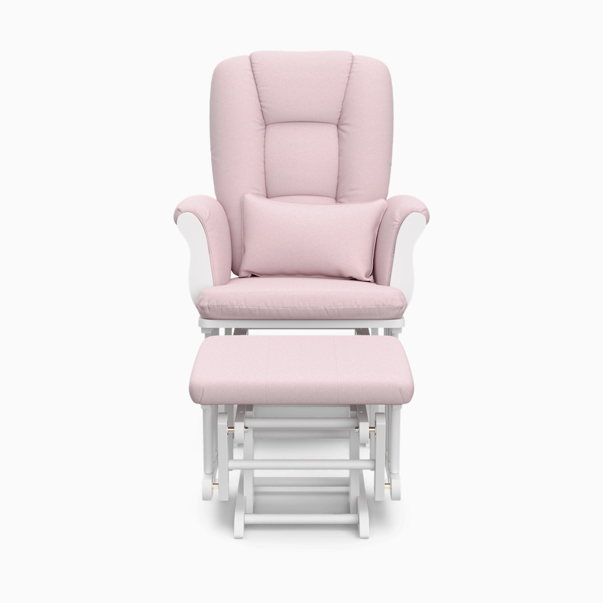 Storkcraft Tuscany Glider and Ottoman - White/Pink Swirl.