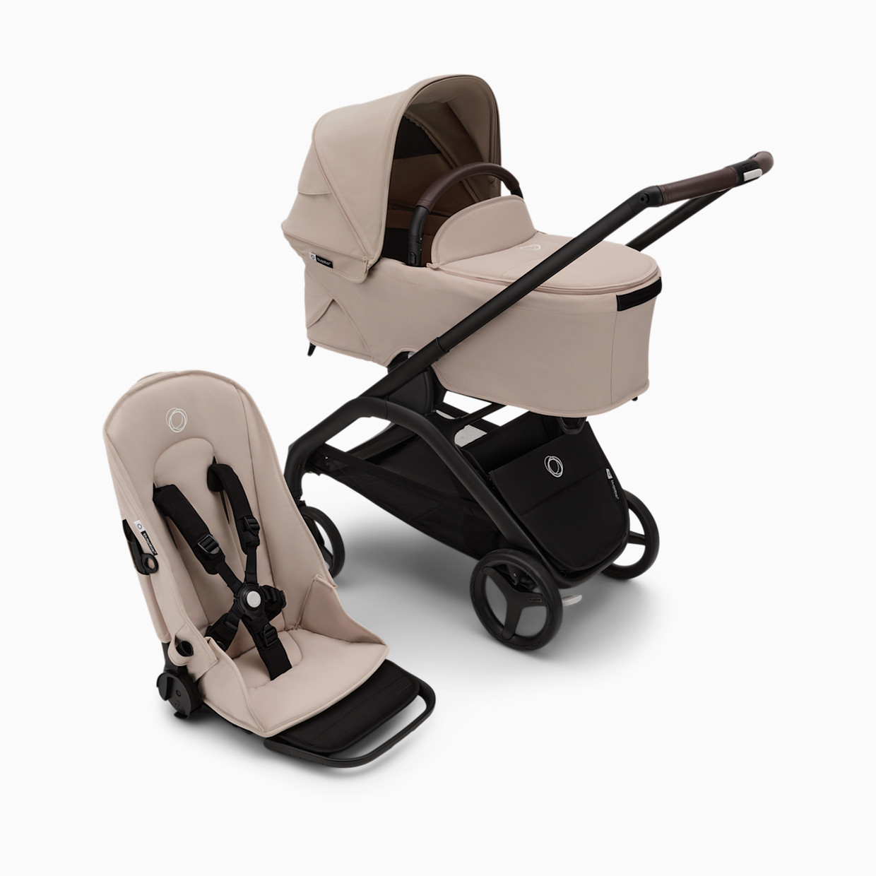 Bugaboo Dragonfly Seat and Bassinet Complete - Desert Taupe.