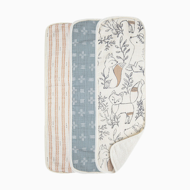 Crane Baby Cotton Muslin and Terry Burp Cloth Set (3 Pack).