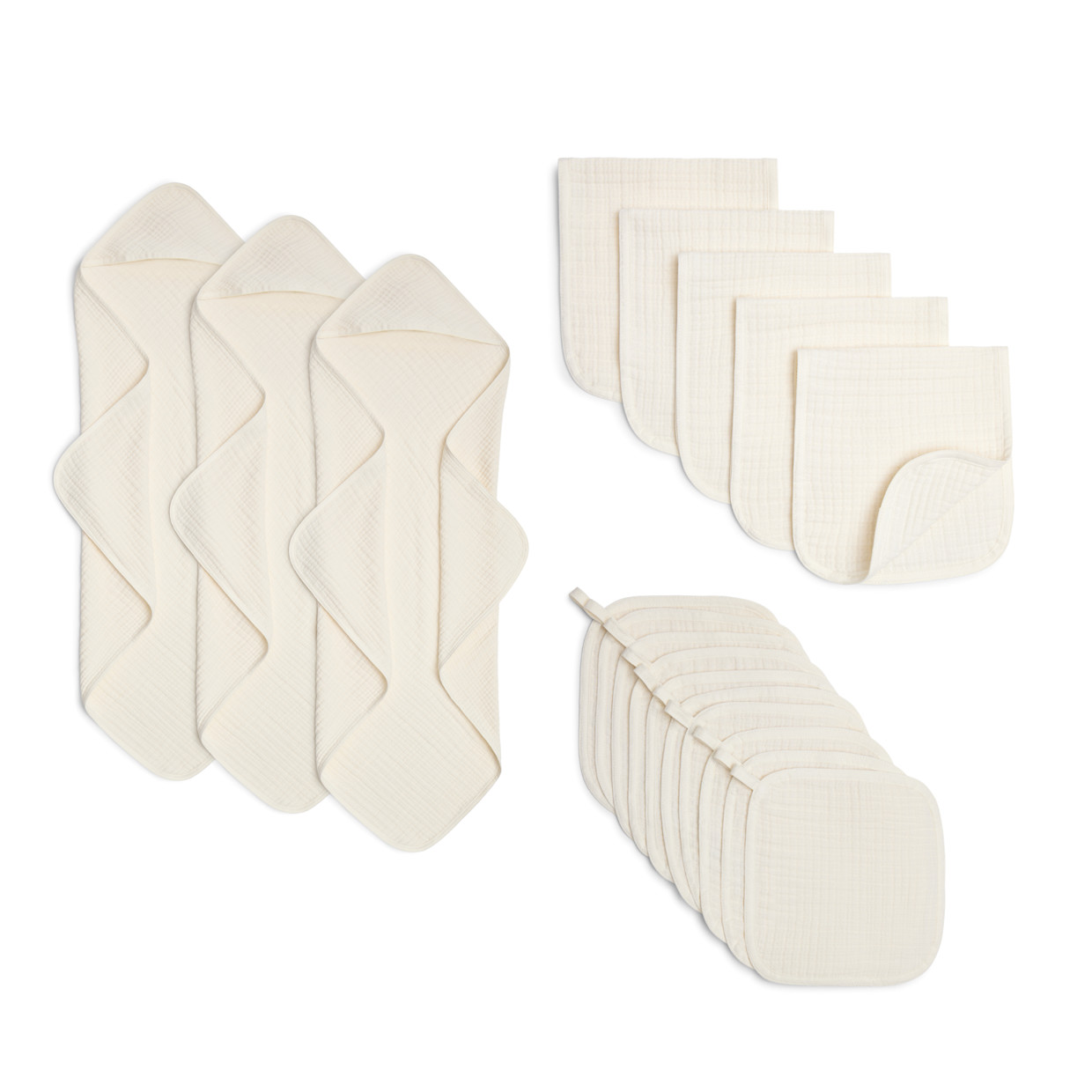 Small Story Muslin Essentials 18-Piece Gift Set - White.