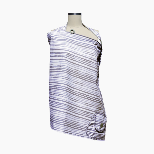 Boppy Nursing Cover for Breastfeeding - Gray Watercolor Stripes.