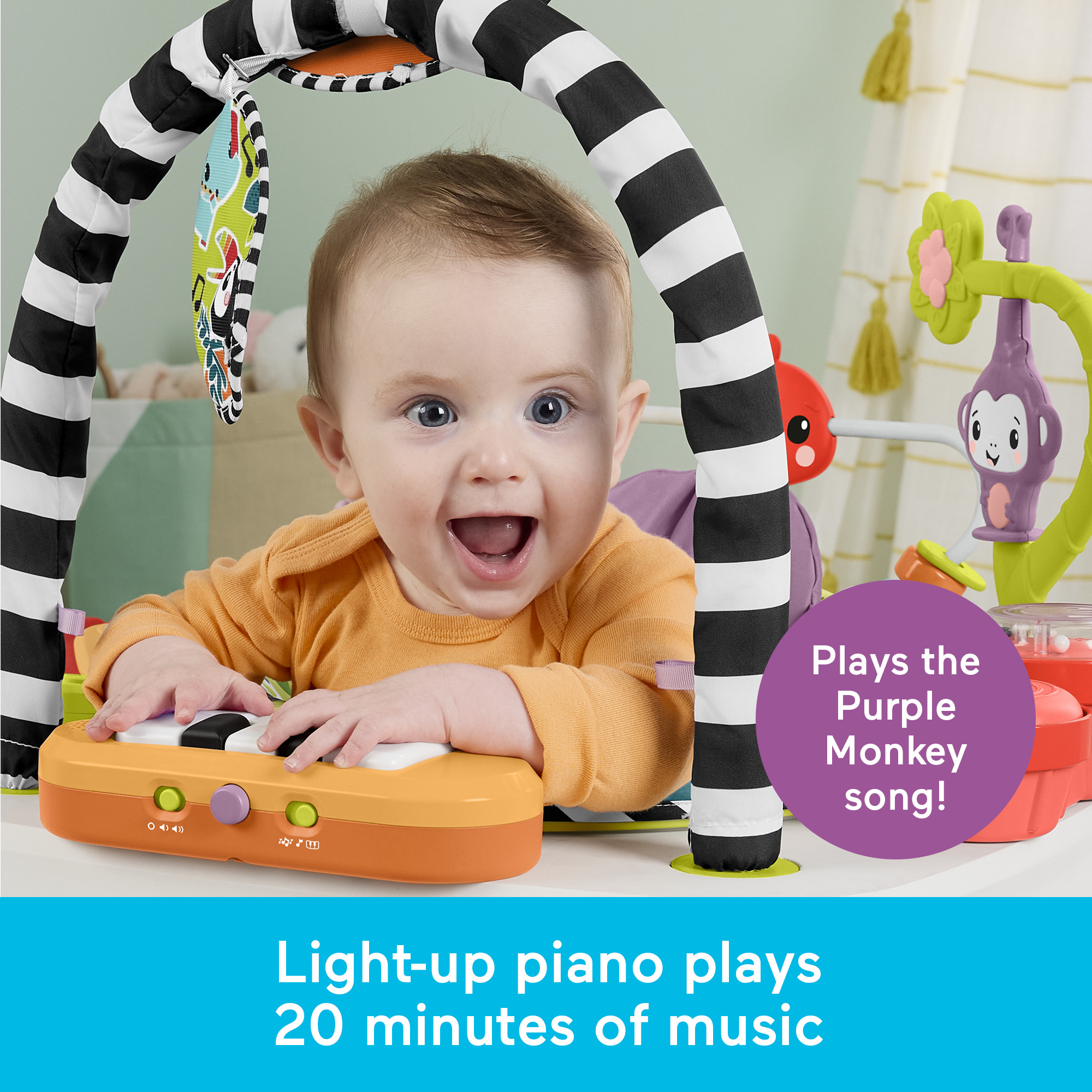 Fisher-Price 2 in 1 Purple Monkey Musical Activity Center.