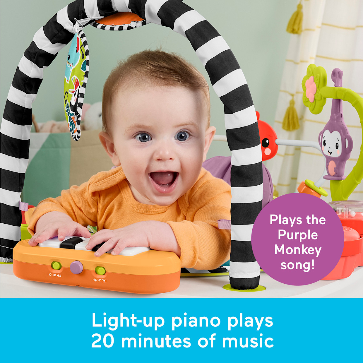 Fisher-Price 2 in 1 Purple Monkey Musical Activity Center.