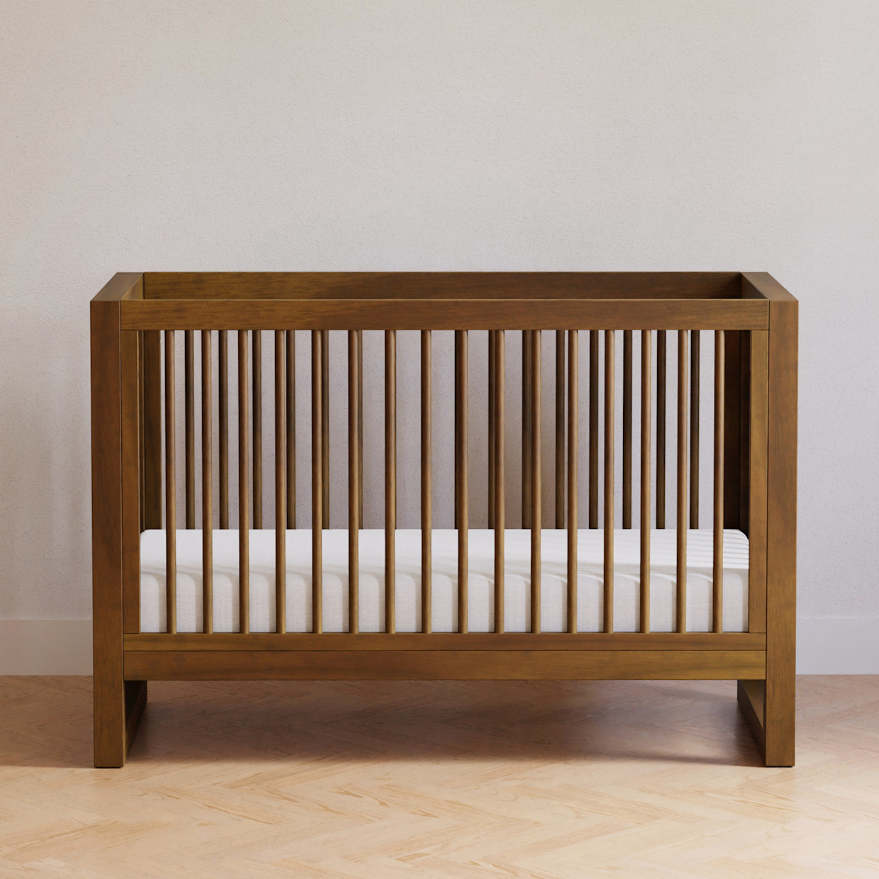 Namesake Nantucket 3-in-1 Convertible Crib with Toddler Bed Conversion Kit - Natural Walnut.