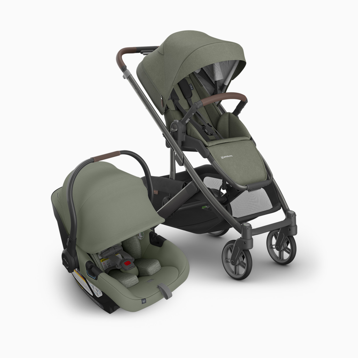 UPPAbaby Cruz V3 Stroller & Aria V2 Infant Car Seat Travel System - Evelyn.