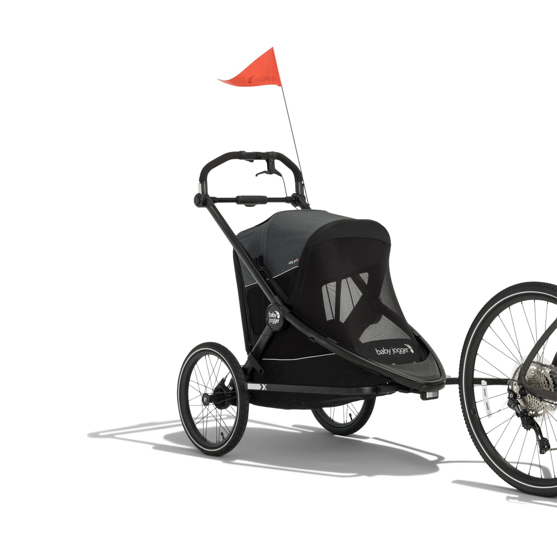 Baby Jogger City Prix Jogger x Bike Trailer.