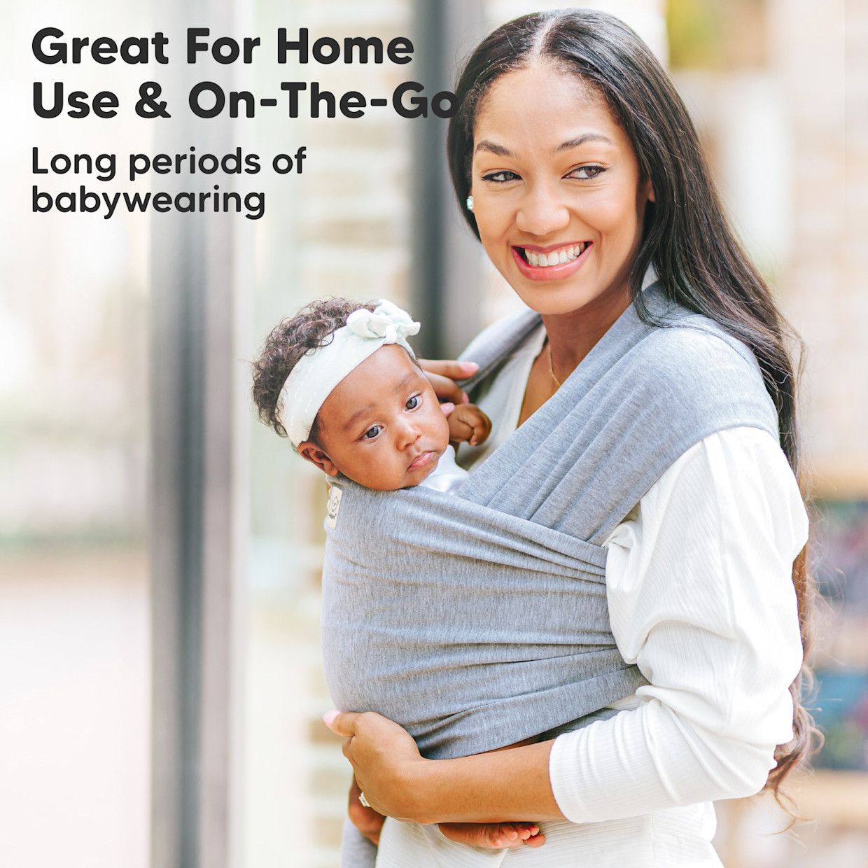 KeaBabies Wrap Carrier - Stone Gray.