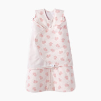 HALO 100% Cotton Sleepsack Swaddle, 3-Way Adjustable Wearable Blanket, TOG 1.5, Watercolor Rose Toss Blush, Small, 3-6 Months