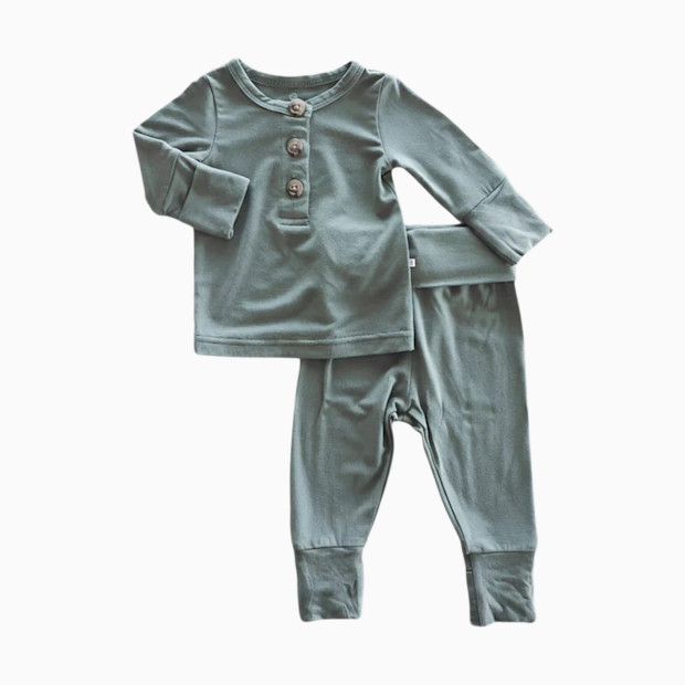 Caden Lane 2pc Bamboo Sets for Boys - Clover, 3-6 M.