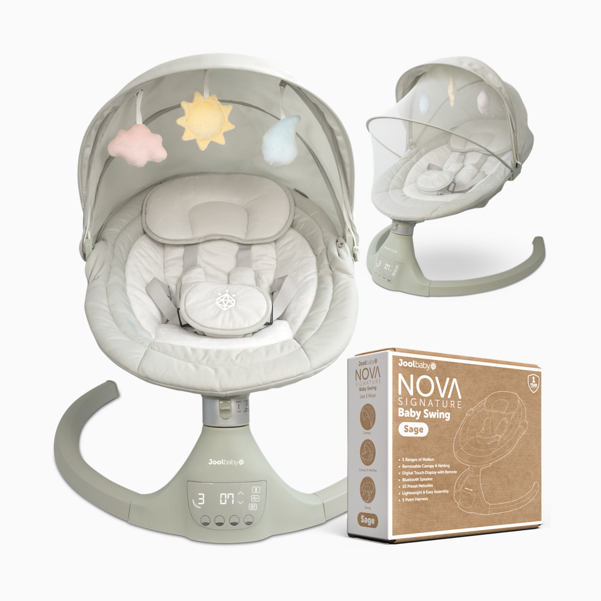 Jool Baby Nova Signature Baby Swing - Sage.