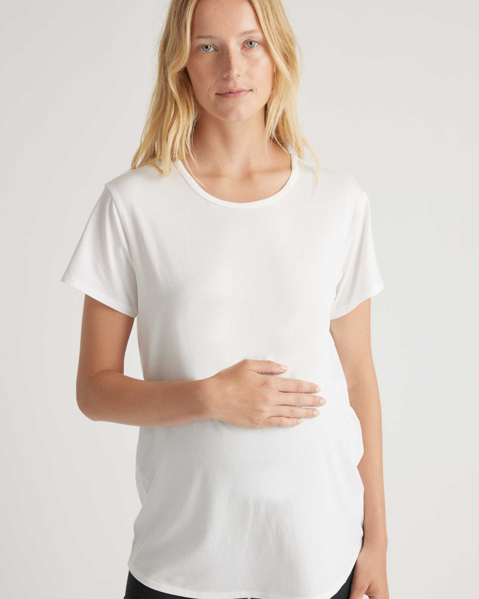 Quince Cotton Modal Maternity Crewneck Tee 2-Pack - $34.90.