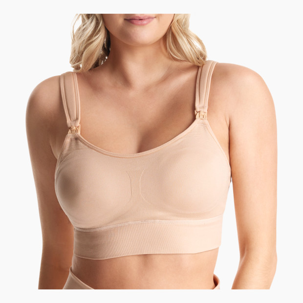 Momcozy All-in-One Super Flexible Pumping Bra - Oyster Pink, S.