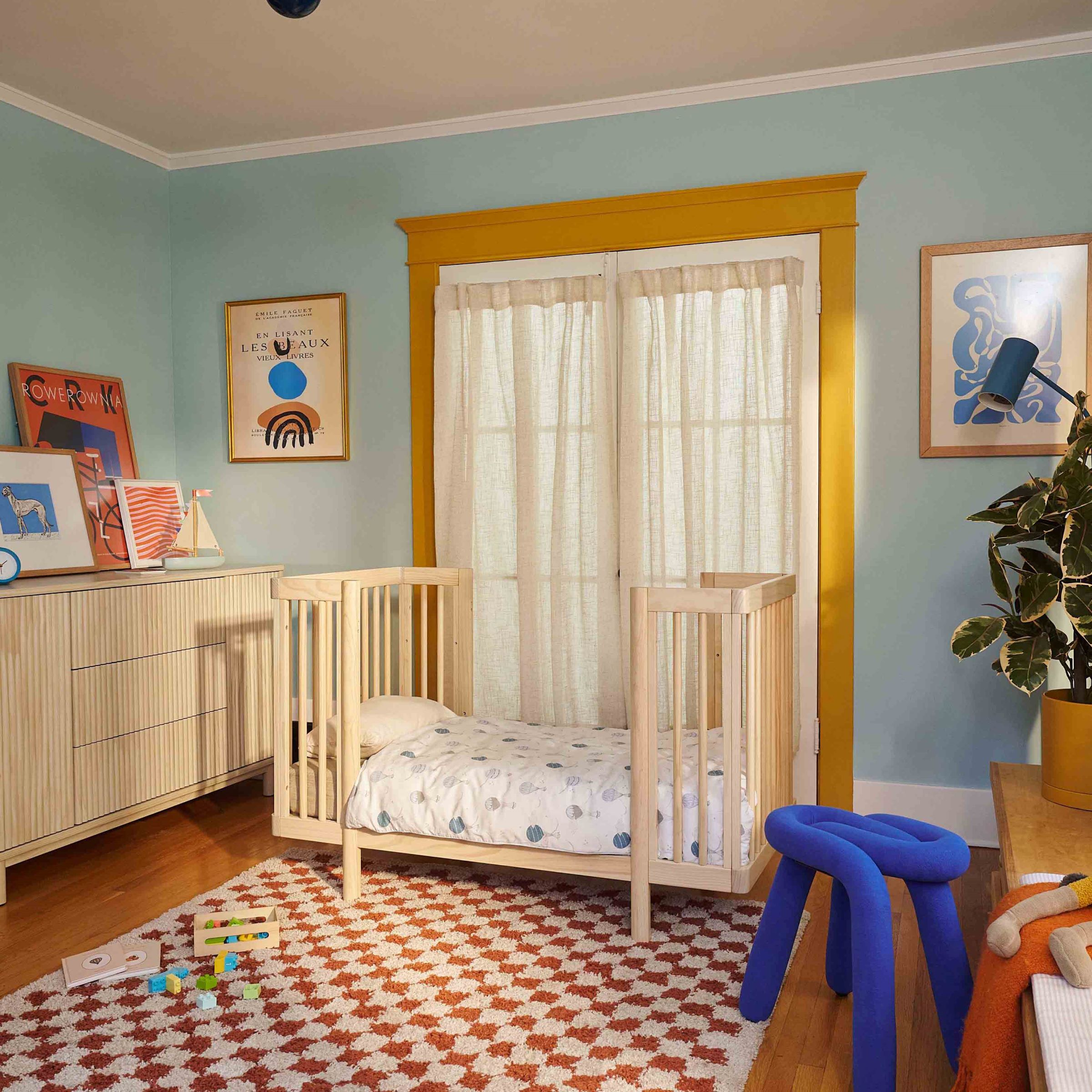 babyletto Pogo 8-in-1 Convertible Crib with All-Stages Conversion Kits - Blonde.