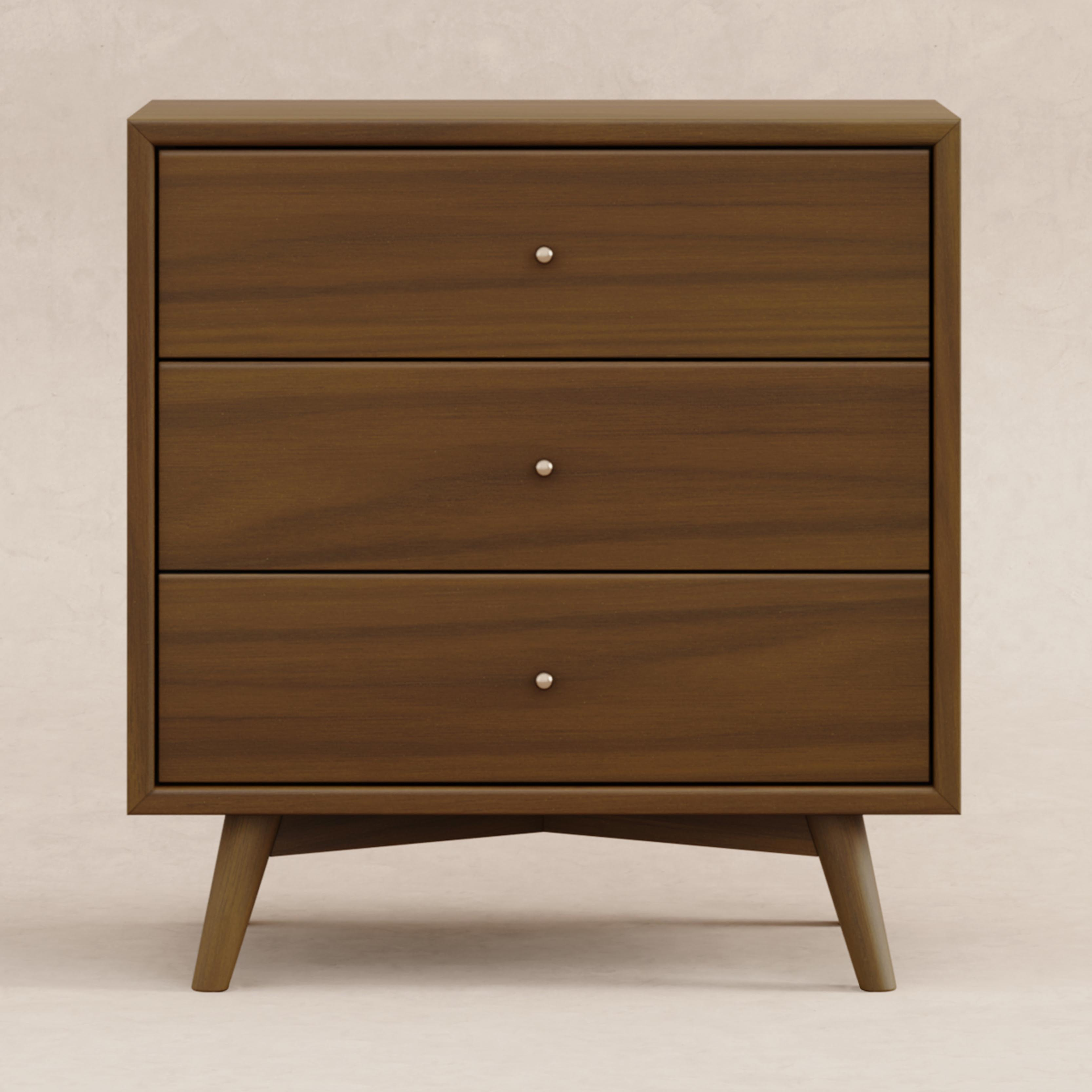 babyletto Palma 3-Drawer Assembled Dresser - Natural Walnut.