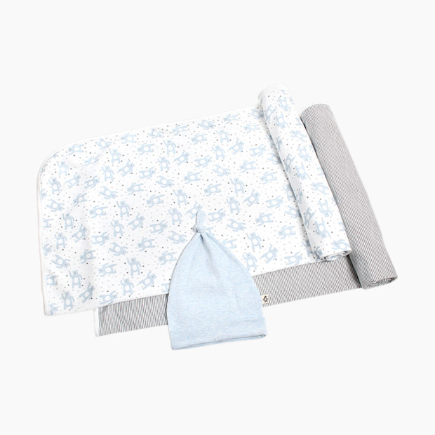 Snugabye Blanket & Beanie Set - Grey Bear.