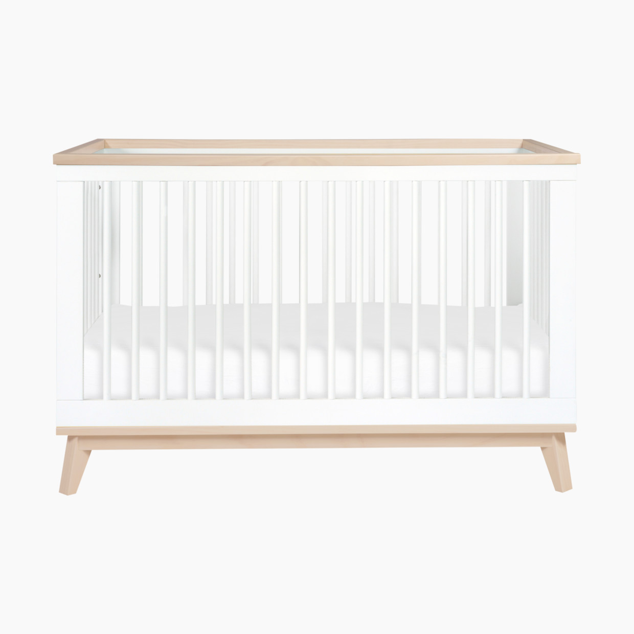 babyletto Scoot 3-in-1 Convertible Crib with Toddler Bed Conversion Kit - White/Washed Natural.