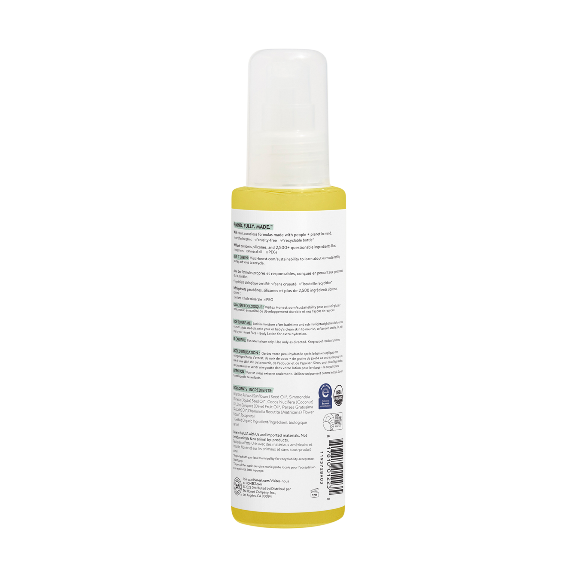 The Honest Company Organic Body Oil.