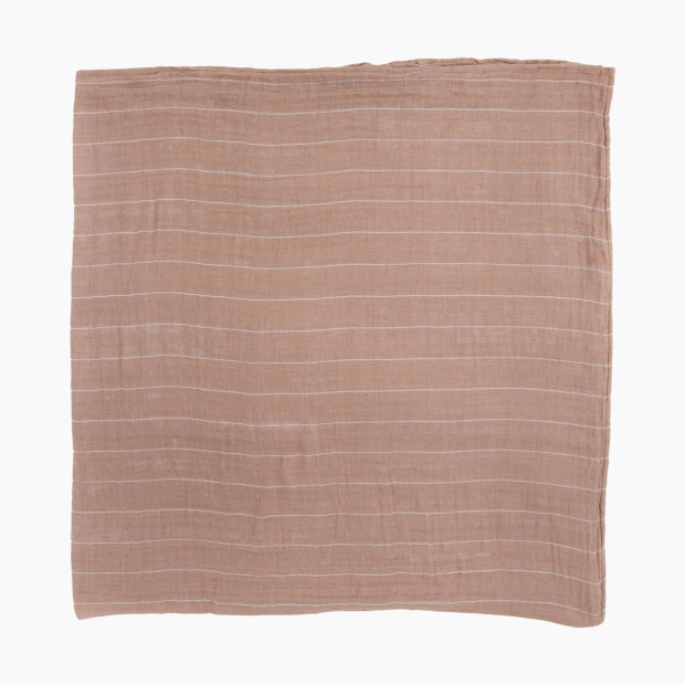 Little Unicorn Cotton Muslin Swaddle Blanket - Mauve Stripe.