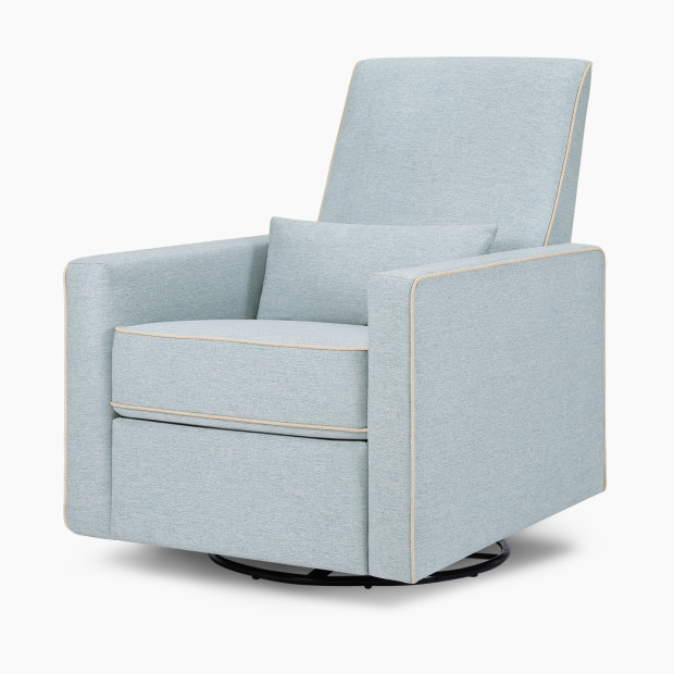 DaVinci Piper Recliner - Heathered Blue With Cream Piping.