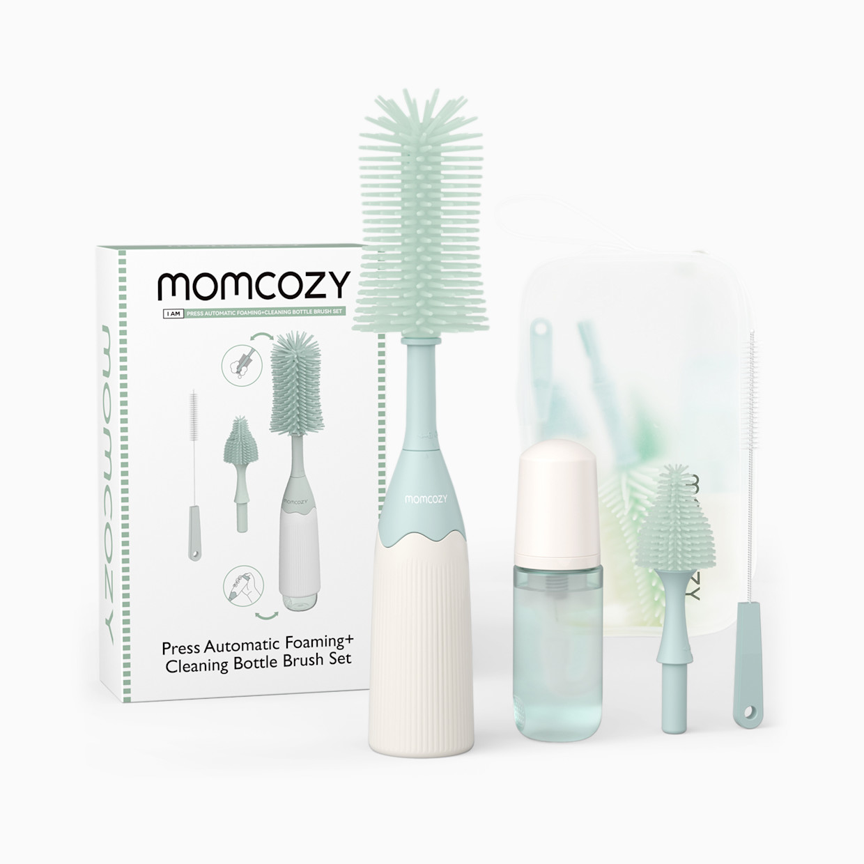 Momcozy Bottle Brush Kit with Push-Press Foam - Green.