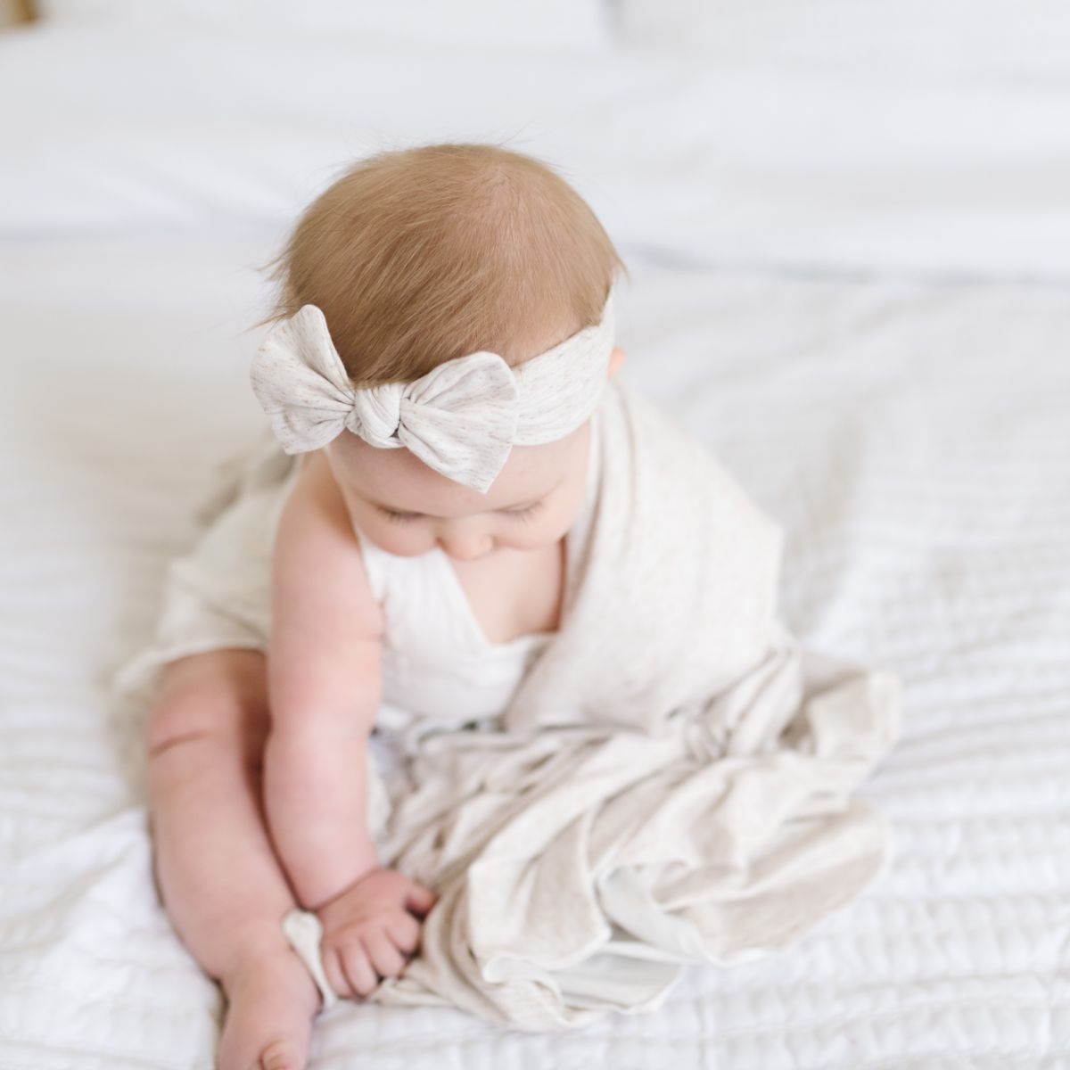 Copper Pearl Swaddle Blanket - Oat.