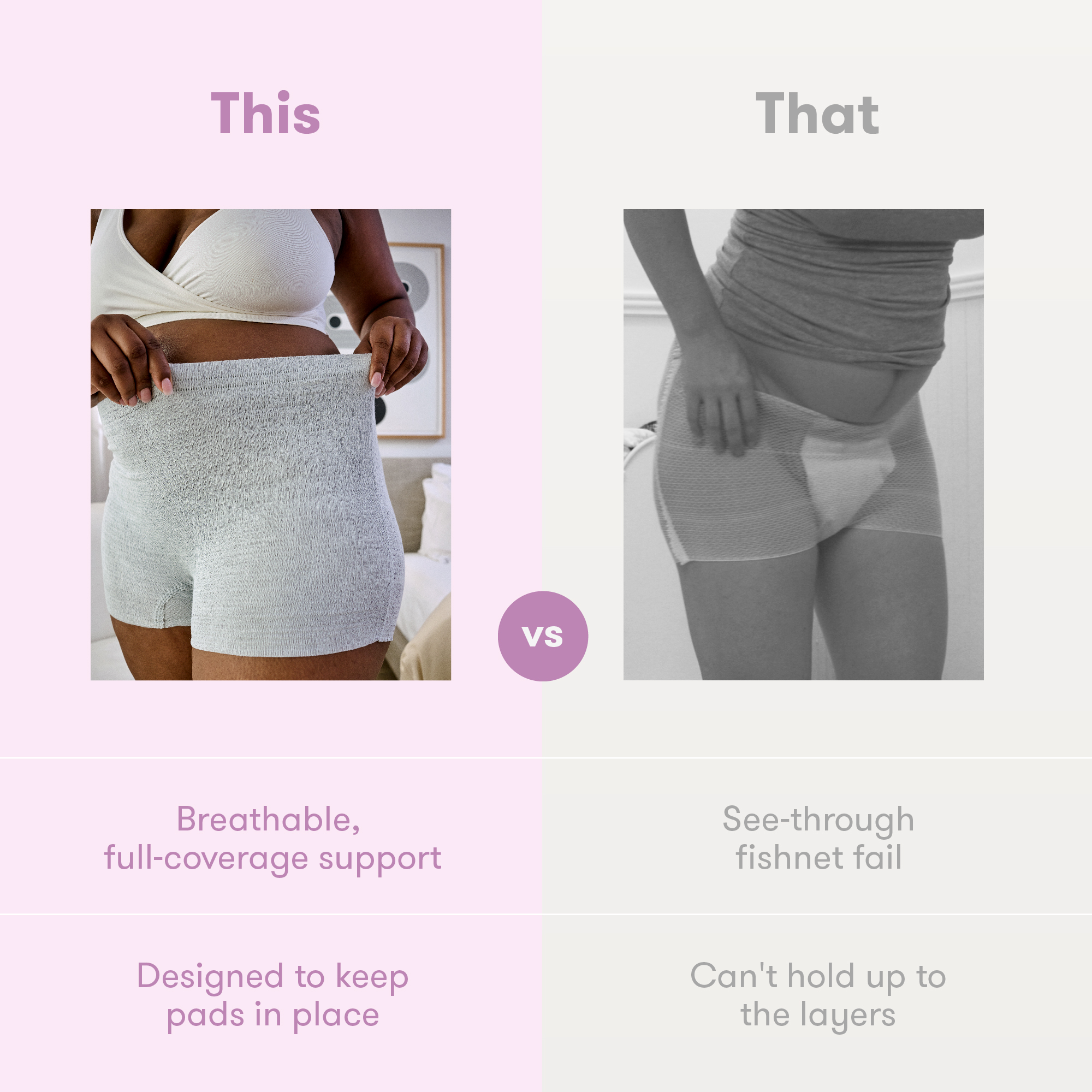 Frida Mom Disposable Boyshort Postpartum Underwear - Gray, Regular.