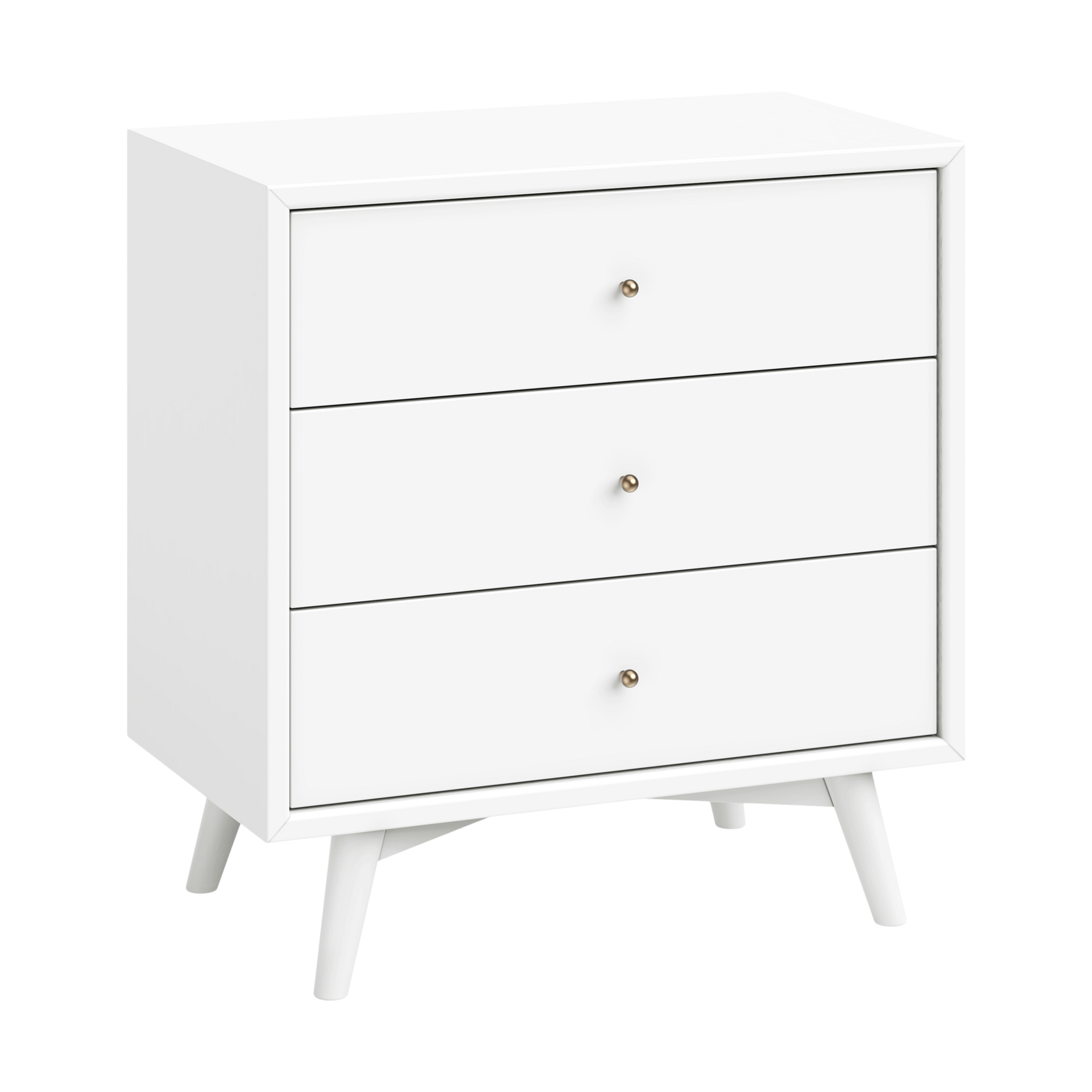 babyletto Palma 3-Drawer Assembled Dresser - White.