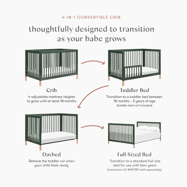 Gelato 4-in-1 Convertible Crib with Toddler Bed Conversion Kit.