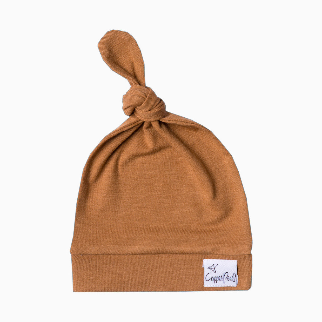 Copper Pearl Top Knot Hat - Camel.