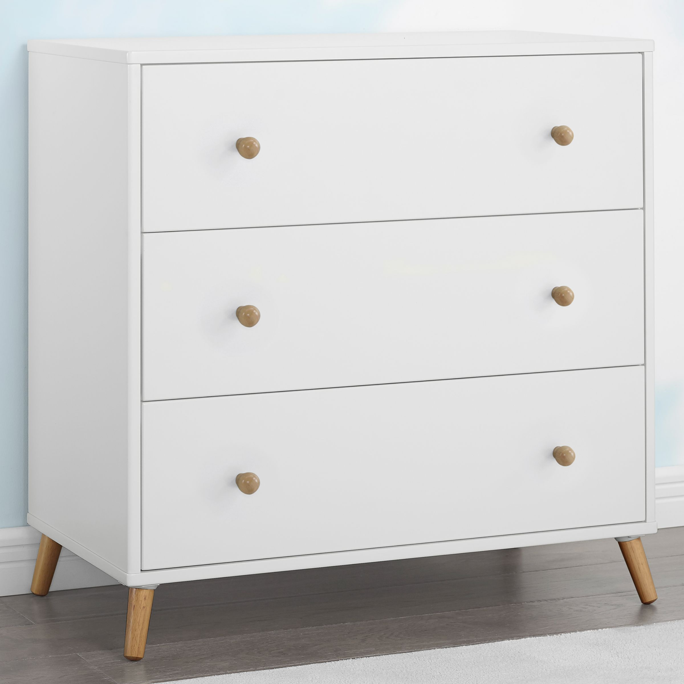 Delta Children Essex 3 Drawer Dresser - Bianca White/Natural.