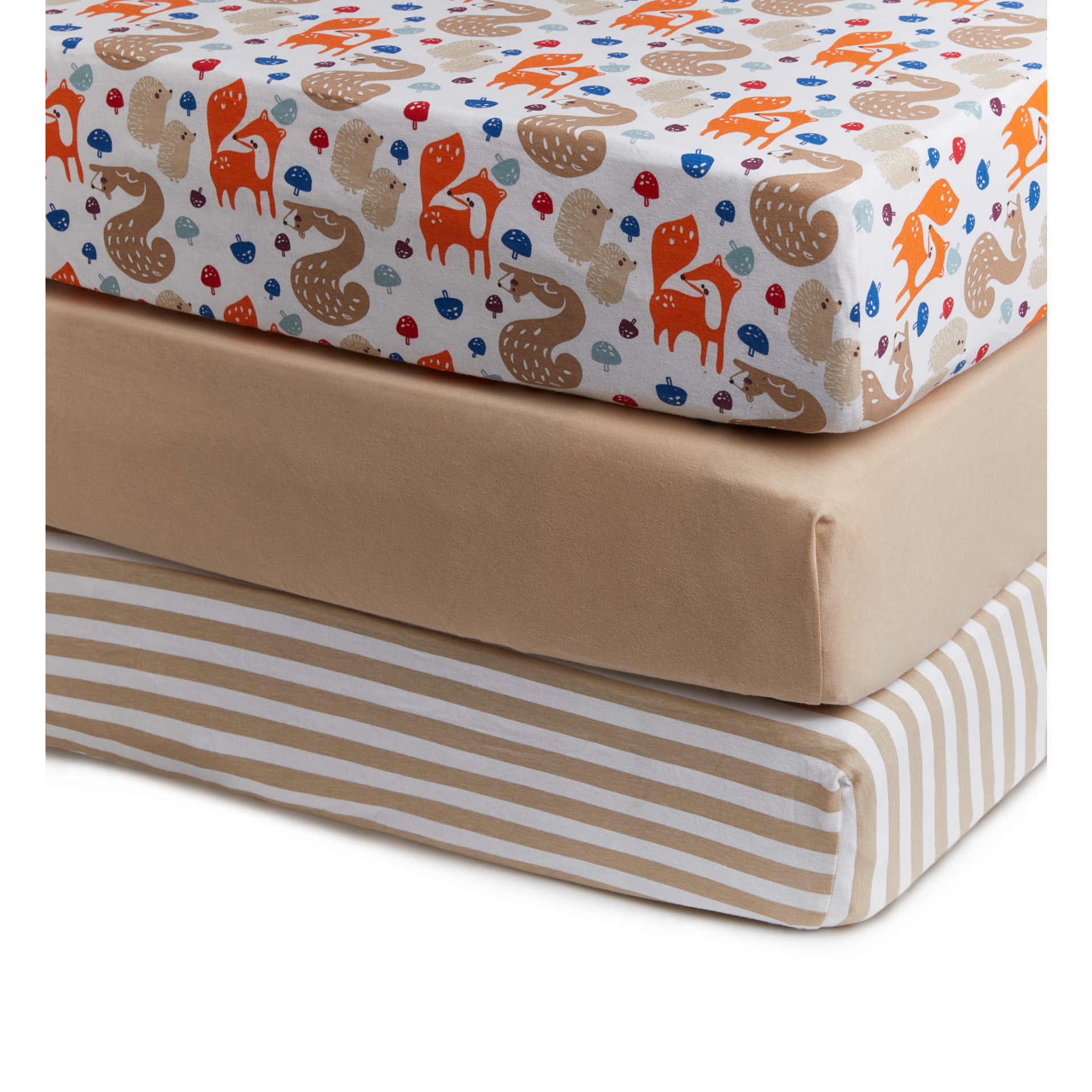 Small Story Organic Cotton Jersey Crib Sheets (3 Pack) Forest Friends